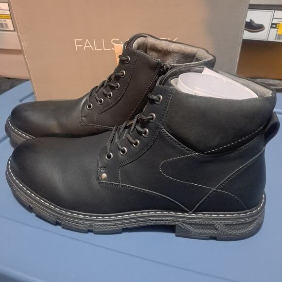Falls Creek Mens Black Brent Boots with Memory Foam Insole Size 13 Medium main image 9